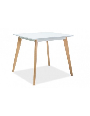 Table en MDF et bois de hêtre Declan II Blanc, L80xl80xh75 cm Economisez 