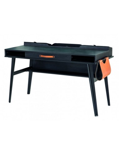 Table de bureau palette et métal, jeunesse Noir métal foncé / graphite, L134xl62xH80 cm suggérées chez