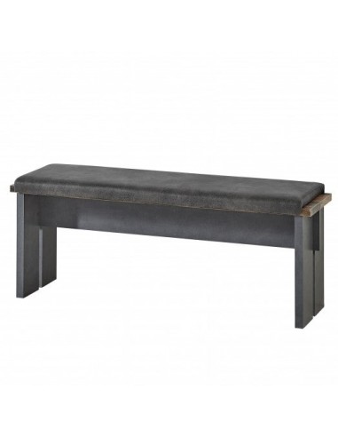 Banc tapissé de cuir écologique Chelsea Gris, l126xA40xH49 cm votre restaurant rapide dans 