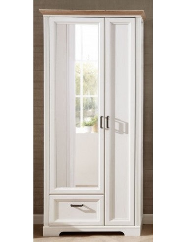 Meuble d'entrée en MDF avec miroir, 2 portes et 1 tiroir, Jessie Beige ouvert, l93xA41xH204 cm 2 - 3 jours ouvrés.