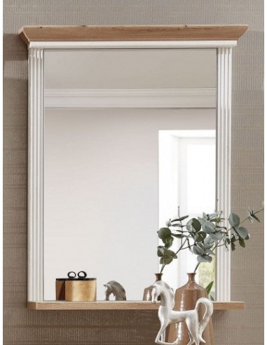 Miroir déco avec cadre en MDF, Jessie Beige clair, l65xH83 cm plus qu'un jeu 