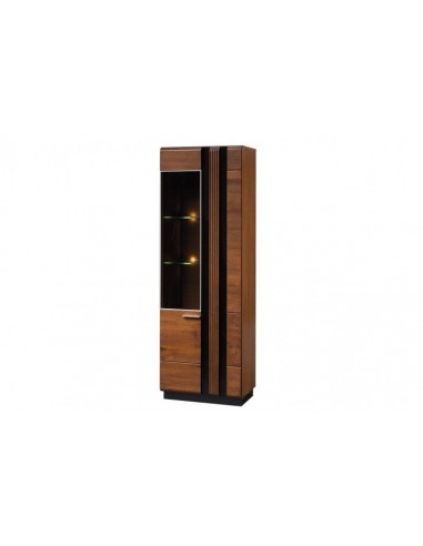 Vitrine en MDF et palette, avec 2 portes et LED incluses Gates 10 Chêne Antique, l66xA42xH198 cm Faites des économies