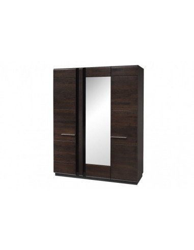 Meuble en MDF et aggloméré, avec 3 portes et miroir Porti 73 Chêne Choco, l165xA60xH210 cm Profitez des Offres !