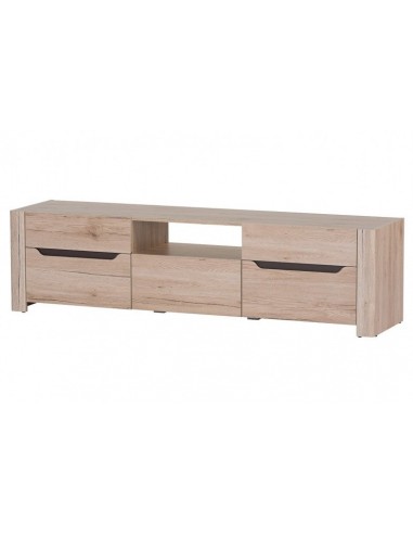 Commode TV en bois, avec 1 tiroir et 2 portes Desjo 20 Grand Chêne San Remo, l170xA42xH46 cm en stock