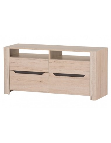 Meuble TV en bois, avec 2 portes Desjo 21 Petit Chêne San Remo, l118xA42xH58 cm Pour