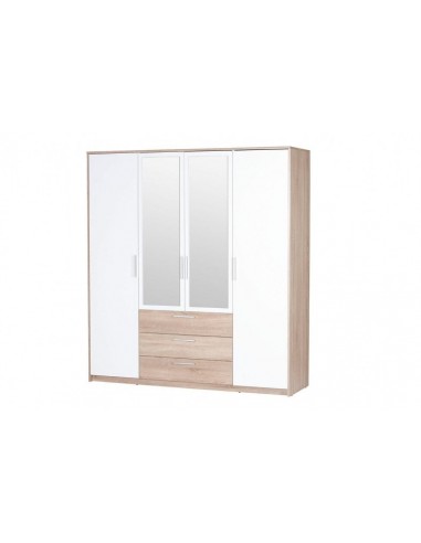 Meuble 4 portes et miroir Milo 02, l187xA62xH206 cm chez Cornerstreet bien 