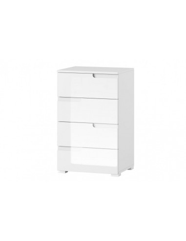 Meuble bois et MDF 4 tiroirs Small Gabrielle 2 Blanc, l50xA40xH80 cm En savoir plus