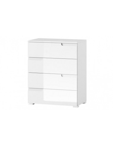 Meuble bois et MDF 4 tiroirs Large Gabrielle 4 Blanc, l65xA40xH80 cm 2 - 3 jours ouvrés.