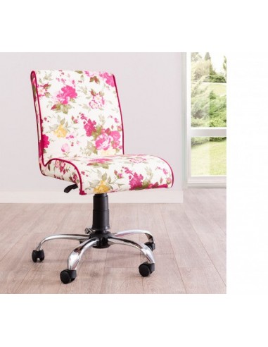 Chaise de bureau pour enfants, rembourrée en tissu Summer Soft Flowers, l56xA60xH86-96 cm solde