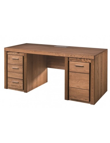 Table de bureau en placage et aggloméré, avec 3 tiroirs et 1 porte Velvet 37 Chêne Rustique, L177xl80xH78 cm en ligne