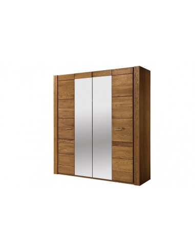 Armoire en placage et palette, avec 4 portes et miroir Velvet 77 Chêne Rustique, l205xA60xH225 cm suggérées chez