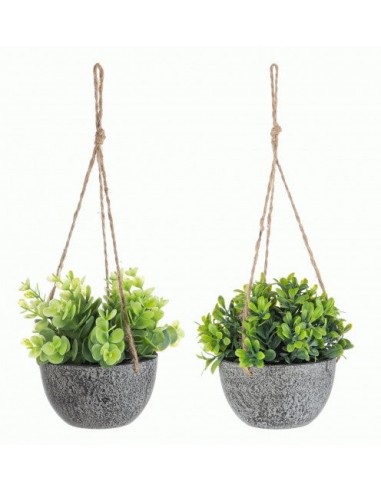 Plante artificielle suspendue en pot Pumila Vert / Gris, Modèles Assortis, Ø10,5xH13 cm des créatures d'habitude