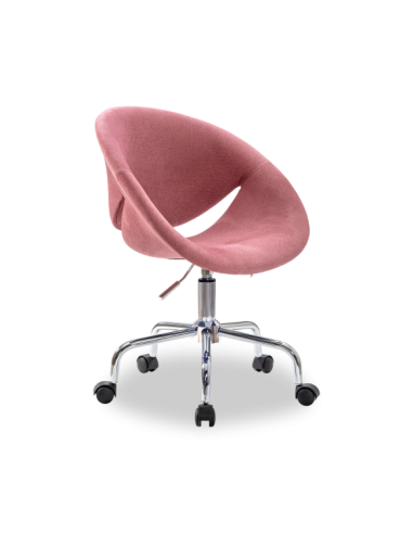 Chaise de bureau pour enfants, rembourrée en tissu Relax Rose, l61xP54xH88-95 cm sur le site 