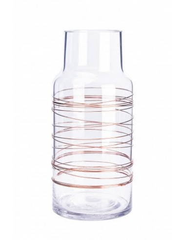 Vase décoratif en verre Shiva S Transparent / Cuivre, Ø11,1xH25 cm pas cher chine