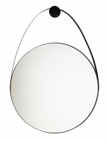 Miroir déco avec cadre en métal Keiran Medium Noir, l61xH88 cm le des métaux précieux