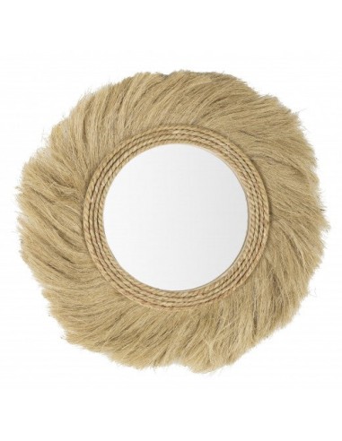 Miroir décoratif avec cadre en MDF et jute Turkana Natural, Ø60 cm solde