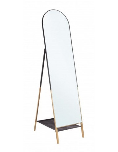 Miroir décoratif en métal Reflix Noir / Or, l42xA68xH170 cm Livraison rapide