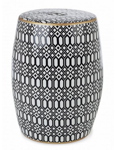 Tabouret en céramique Sphinx Arabe Blanc / Noir, Ø33xH46 cm acheter en ligne