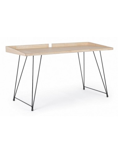 Bureau en caoutchouc et métal District Natural / Noir, L14xx61xH78 cm En savoir plus