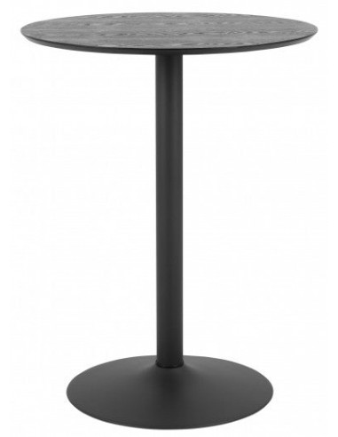 Table de bar en placage noir et métal Ibiza, Ø80xH105 cm solde